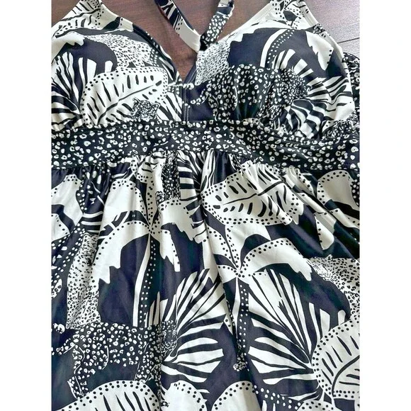 Coco Reef Sublime Bra Sized Underwire Tankini Top Midnight Jungle Black 38F - Picture 6 of 10
